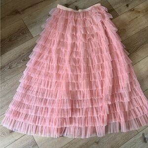 Elegant Pink Tiered Skirt